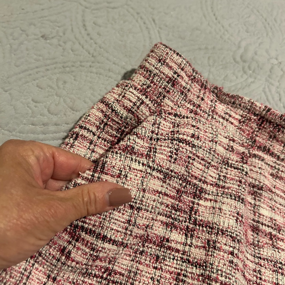 LOFT Women's Tweed Skirt - Pink and Cream - Picture 2 of 7